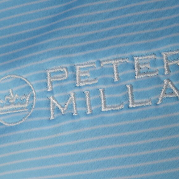 Peter Millar Summer Comfort Lt Blue Striped Stretch Performance Polo (XXL) SOFT - Picture 1 of 8